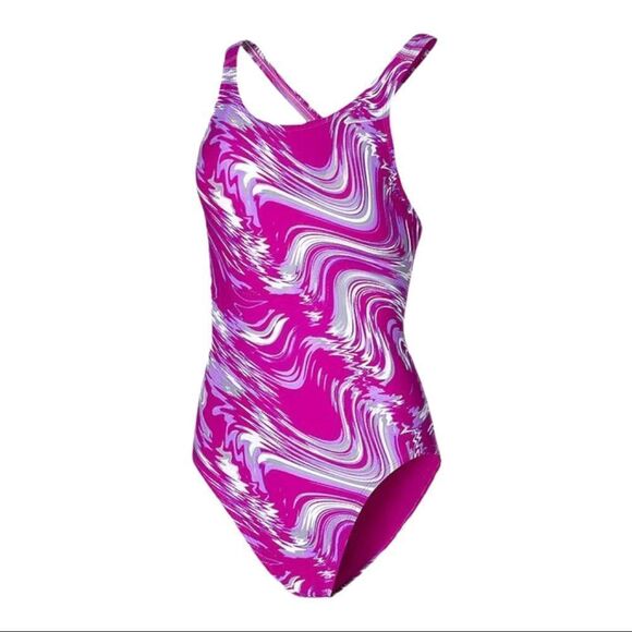 NIKE pink amp surge one piece swimsuit size 6 - Picture 4 of 8